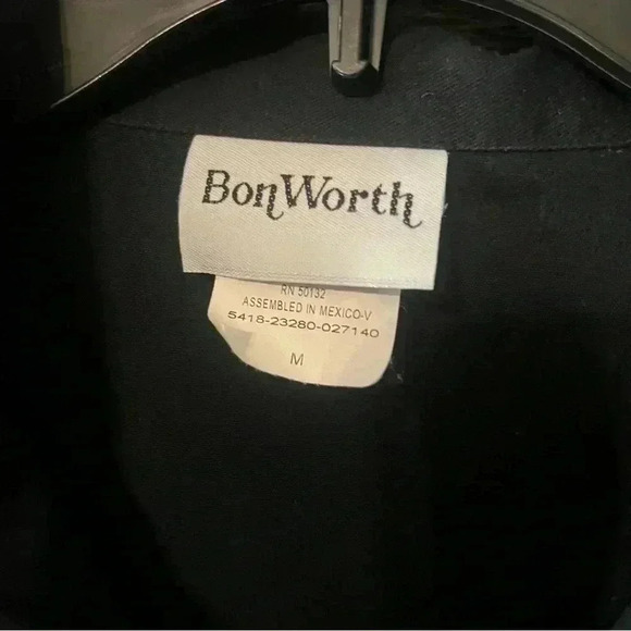 Bon Worth Women's M Lighthouse Jacket Coat Embroidered Black Beach Coast - Picture 3 of 9